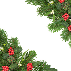 Image showing Traditional Christmas Nature Background Border 