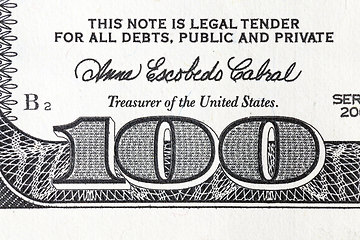 Image showing one hundred American dollars