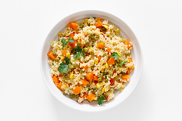 Image showing Bulgur with vegetables and fresh parsley