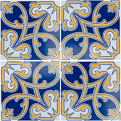 Image showing Traditional Portuguese glazed tiles