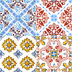 Image showing Vintage ceramic tiles