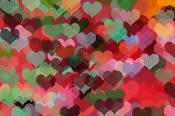 Image showing colorful hearts abstract illustration