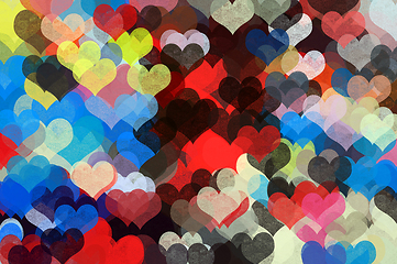 Image showing colorful hearts pattern illustration