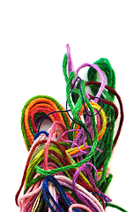 Image showing colorful tangled threads