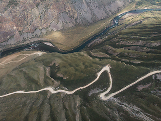 Image showing Altai mountain road pass