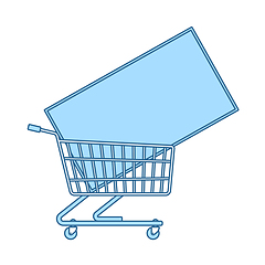 Image showing Shopping Cart With TV Icon