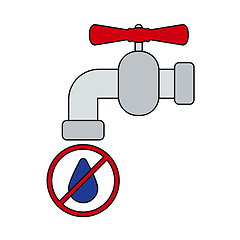 Image showing Water Faucet With Dropping Water Icon