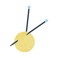 Image showing Yarn Ball With Knitting Needles Icon