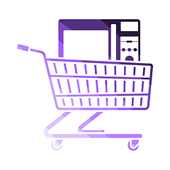 Image showing Shopping Cart With Microwave Oven Icon