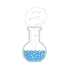 Image showing Icon Of Chemistry Bulb With Reaction Inside