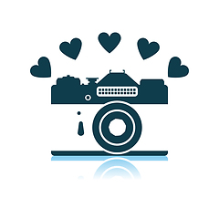 Image showing Camera With Hearts Icon