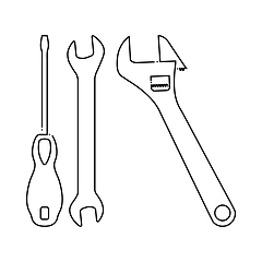 Image showing Wrench And Screwdriver Icon
