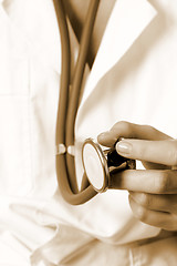 Image showing Young doctor with stethoscope.