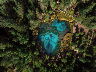 Image showing Geyser lake with thermal springs