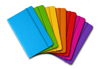 Image showing Multi color closed notebooks range