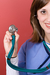 Image showing Nurse With Stethoscope