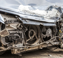 Image showing car with damage after an accident