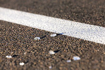 Image showing automobile road after a past accident car collisions