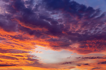 Image showing beautiful red bright clouds