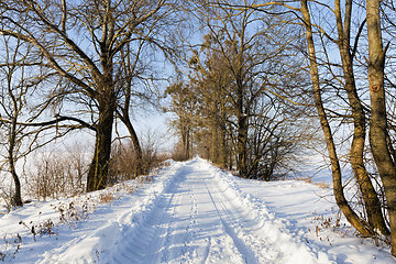 Image showing snow-covered winter road