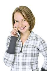 Image showing Teenage girl talking on phone