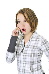 Image showing Teenage girl talking on phone