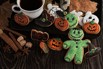 Image showing Ginger biscuits for Halloween