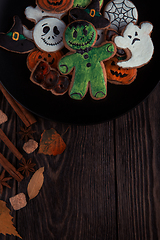 Image showing Ginger biscuits for Halloween