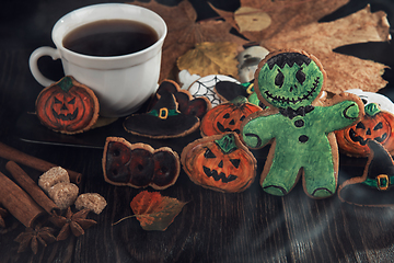 Image showing Ginger biscuits for Halloween