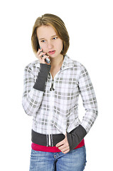 Image showing Teenage girl talking on phone