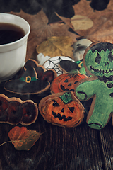 Image showing Ginger biscuits for Halloween