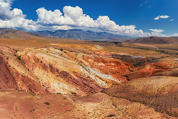 Image showing Yellow nad red mountains resembling the surface of Mars