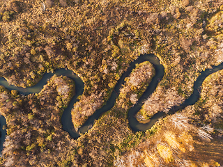 Image showing autumn landscape with river.