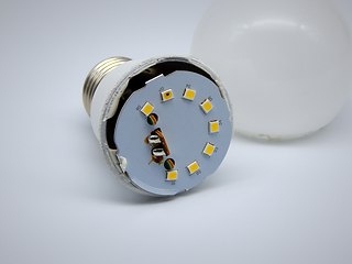 Image showing Burnt out LED in the lamp.