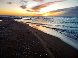 Image showing Sandy coast of the Caspian Sea.