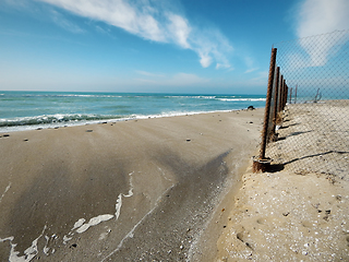 Image showing Sandy coast of the Caspian Sea.