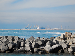 Image showing Water intake channel from the sea.