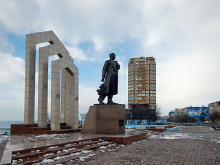 Image showing Monument to Zhalau Mynbayev in Aktau.