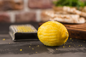 Image showing Lemon zest on kitchen countertop