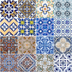 Image showing Vintage ceramic tiles