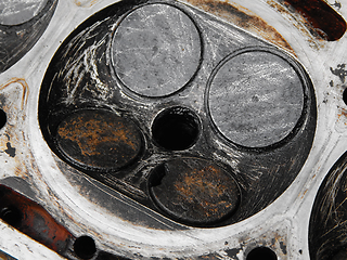 Image showing Burnt exhaust valve.