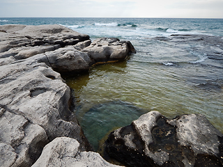 Image showing Rough coast of the Caspian Sea.