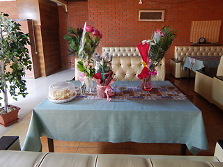 Image showing Bouquets of flowers on the table.