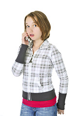 Image showing Teenage girl talking on phone