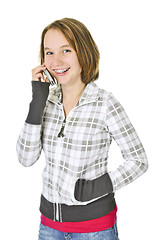 Image showing Teenage girl talking on phone