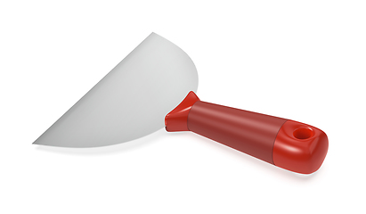 Image showing Putty knife with red plastic handle