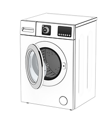 Image showing Sketch of front load washing machine