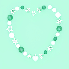 Image showing Abstract Christmas Heart Shape Wreath