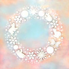 Image showing Fantasy Christmas Wreath Abstract Design