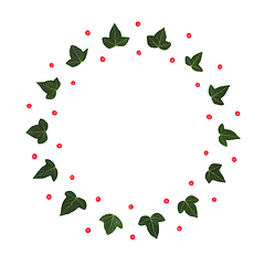 Image showing Winter Ivy Leaf and Holy Berry Wreath Christmas Abstract